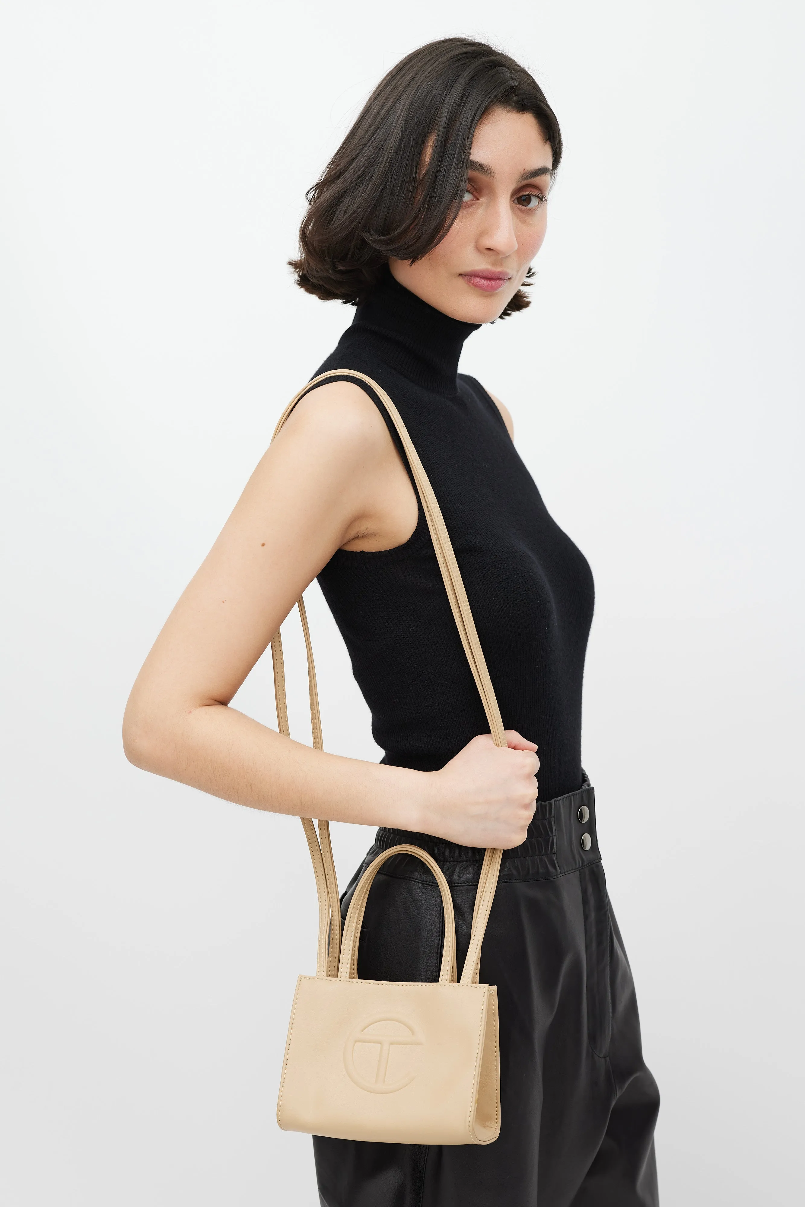 Beige Small Shopping Bag
