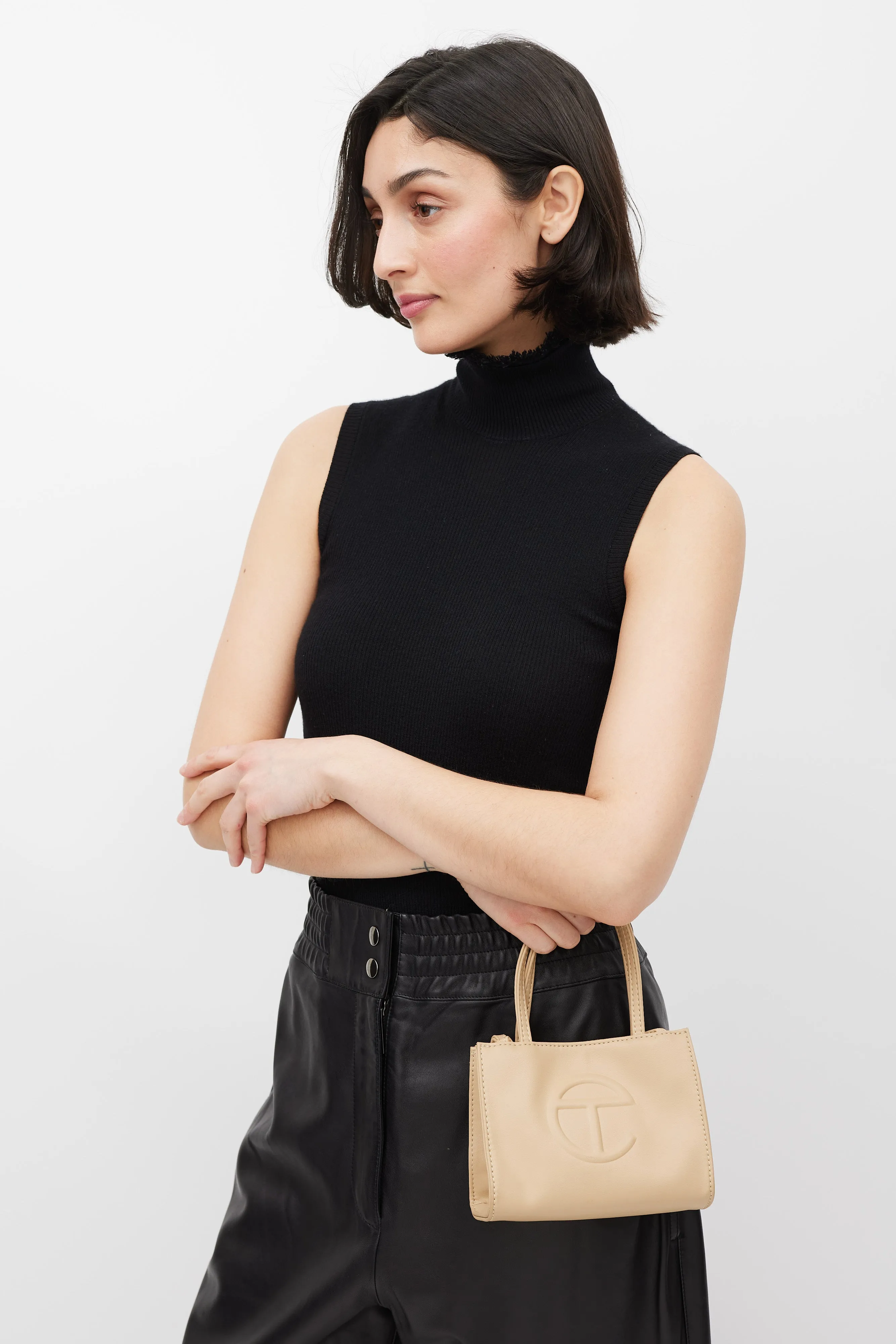 Beige Small Shopping Bag